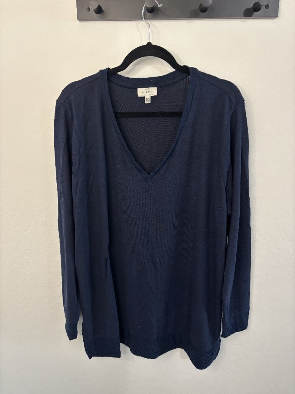 Lucky Brand Navy Blue V-Neck Pullover Sweater | Size XXL